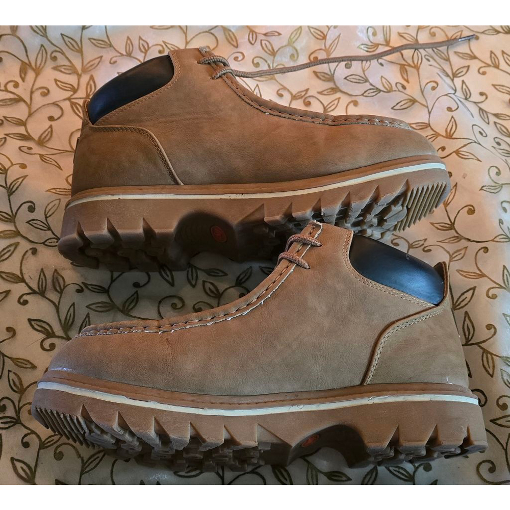 Lugz Men's Chukka Fringe Brown Leather Casual Boots, 8.5